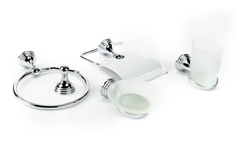 Imagen 8 de 8 de Set De Accesorios Baño Metálicos 5 Piezas Línea Salvinia
