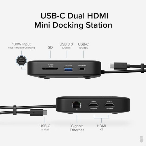 Dock Usb-c 7 En 1 Enchufable Para Doble Monitor