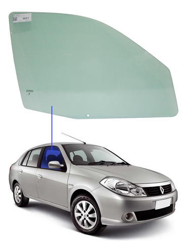 Vidro Porta Dianteira Direita Renault Symbol 2009 A 2016