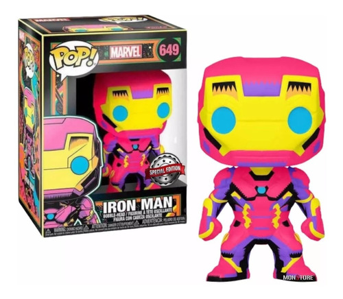 Funko Pop Marvel Iron Man Black Light #649 Exclusive