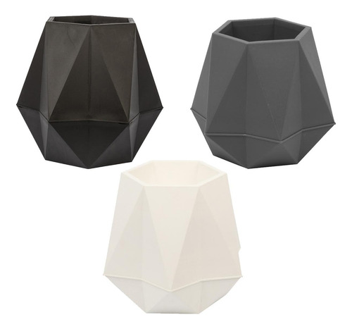 Maceta Macetero Geometrico Minimalista Hogar 19 Cm 3 Pzs