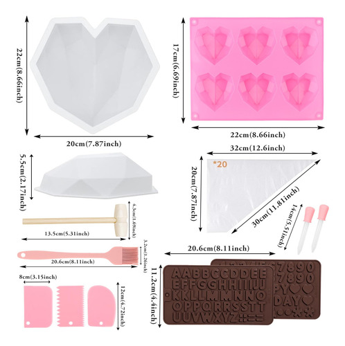 Moldes De Silicona Con Forma De Corazon Para Dulces Amor