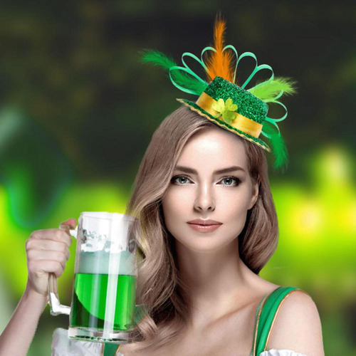 Diadema Del Día De San Patricio, Sombrero De Plumas,
