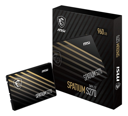Msi Spatium S270 960 GB Sata Iii 2.5 3d Nand 500/450 MB/s SSD preto