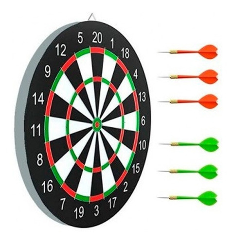 Juego De Dardos Tiro Al Blanco 2 En 1 Madera Reversible 36cm