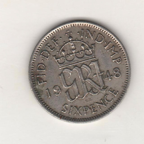 Gran Bretaña Moneda De 6 Pence Año 1948 Km 862 - Xf