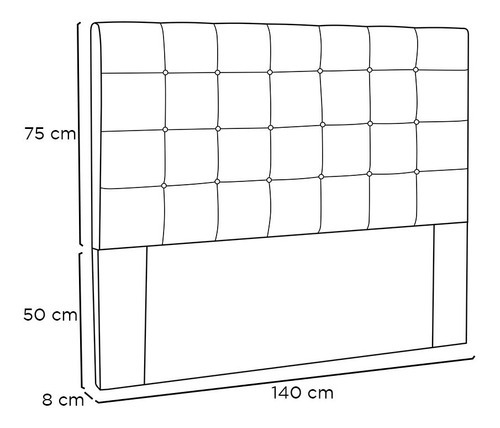 Cabeceira Verona Para Cama Box Casal 140 Cm Suede - D'rossi Cor Caf