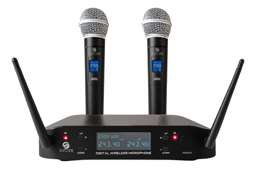 Microfone Sem Fio Duplo Profissional Wireless Custom Sound