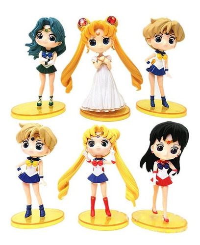 Imagen 1 de 8 de Sailor Moon - Set De  6 Figuras -  Tipo Qposket
