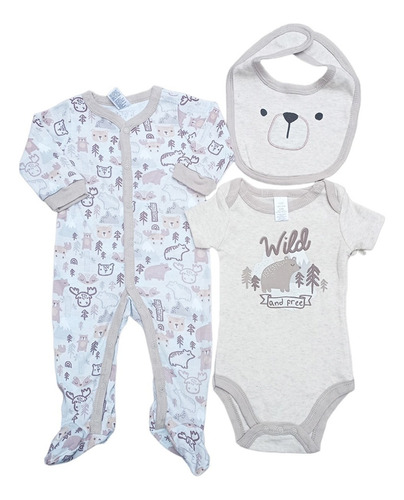 Primera Muda Body Pijama Babero Bebe Niño Osito Luxe Willow