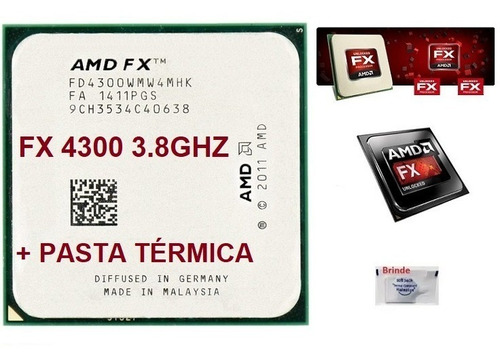 Imagem 6 de 7 de Processador Amd Fx 4300 3.8ghz 4 Nucleos + Pasta Térmica