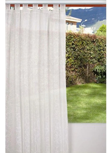 Cortina 148 Cm  X 218 Cm  Contornos Crudo Blanco