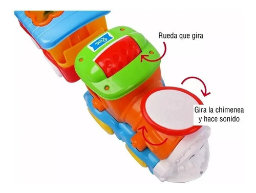 Imagen 4 de 5 de Tren Con Vagón Encastre De Juguete 40cm 711 Riva
