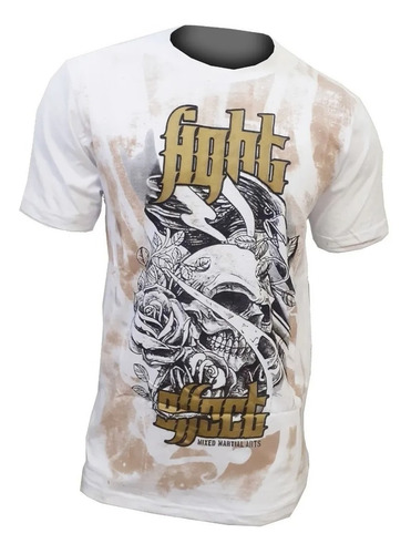 Remera Algodon Fight Effect Crow Mma  Kick Thai Bjj!