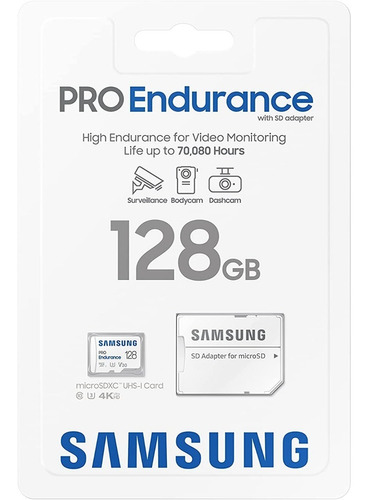 Memoria Micro Sd 128g Samsung Pro Endurance U3,v30 Seguridad