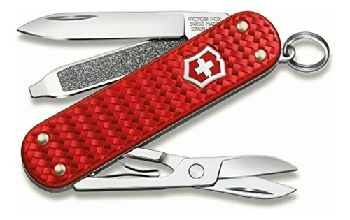 Victorinox Navaja Classic Precious Alox, Iconic Red, 5 Usos