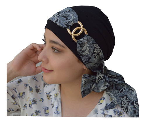 Turbante Oncologico Modelo Delta Con Piedras Y Envio Incluid