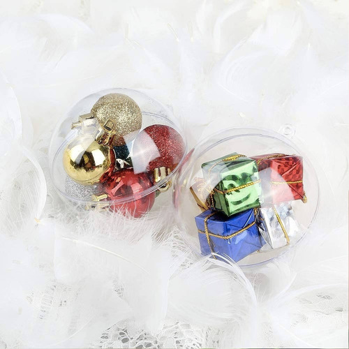 A A 20 Esferas Transparentes Decorativas Navidad Plastico 8