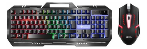 Kit De Teclado + Mouse Gamer Shot Gaming Rgb 9001 Usb Negro