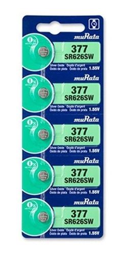 Batería Pila Reloj Murata 377 Sr626sw 1.55v Pack X 5