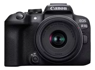 Canon EOS Kit R10 + lente RF-S18-45mm F4.5-6.3 IS STM sin espejo color negro