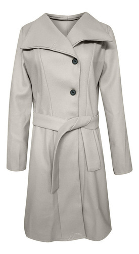 Abrigo Mujer Solapa Paño Lana A223 Trench Jack Coat