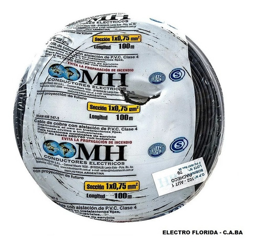 Cable Unipolar 1,5 Mm2 X 10 Metros Marca Mh