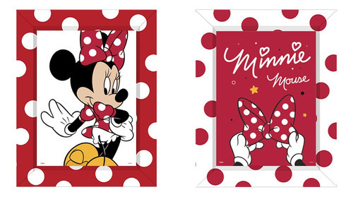Quadro Com Moldura De Festa Minnie - 04 Unidades - Regina