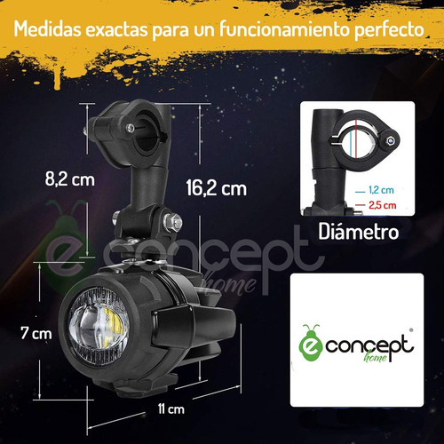 Par Faros Auxiliares Led Moto Bmw R1200gs Adv F800g 40w