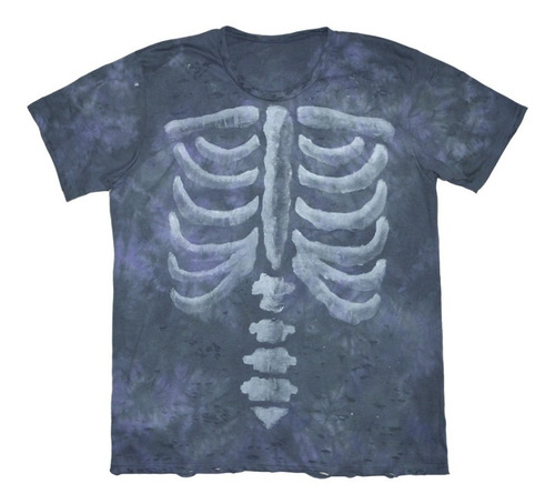 Remera Esqueleto Bones Grunge Roturas Desgastado Caustico B