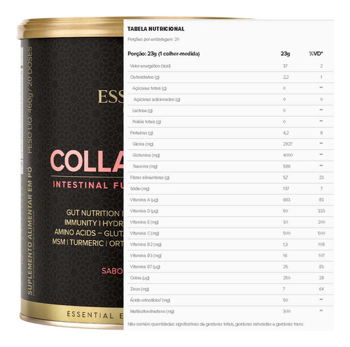 Collagen Gut Essential Nutrition 460g - Sabor Mix De Frutas