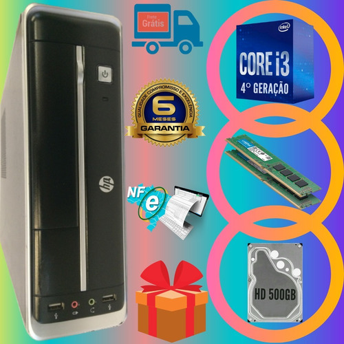 Computador Hp Intel I3 4º Geração 4gb Hd500 + Wi-fi + Win.10