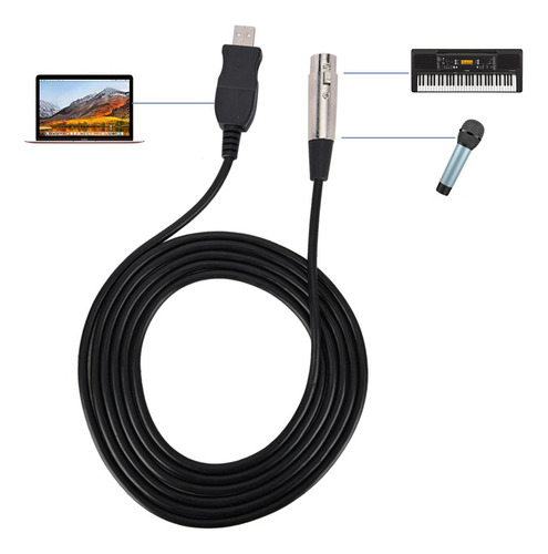 Cable Adaptador Usb Xlr, Cable De Micrófono, Conector Hembra