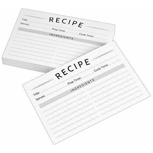 Modern Recipe Cards (set Of 60) - 4x6 Double Sided Prem