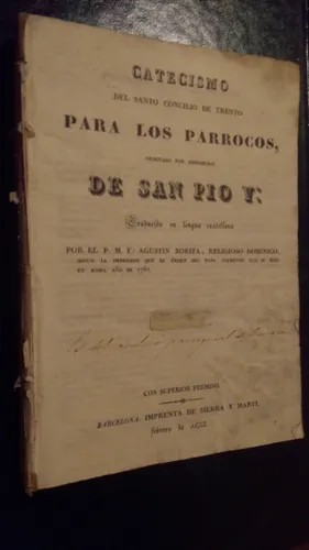 Catecismo Concilio Trento. Pio V, Tomo 1. Año 1833 (Usado)