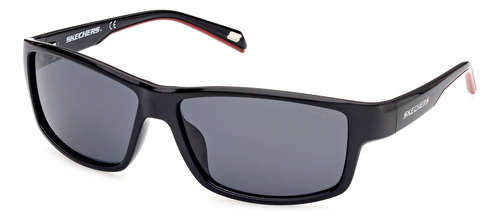 Lentes De Sol Negro Brillante Polarizados Skechers Se615901d