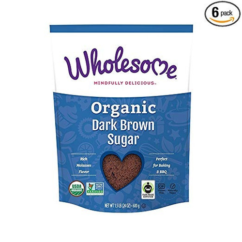 Sana Orgánica Oscuro Azúcar Moreno, Comercio Justo, No Gmo, 
