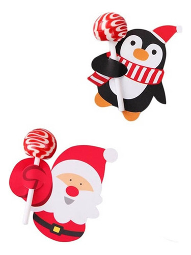 50 Piezas De Papel De Piruleta De Pingüino De Papá Noel