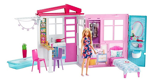 Muñeca Barbie Y Casa De Muñecas, Juego Portátil De 1 Pla.