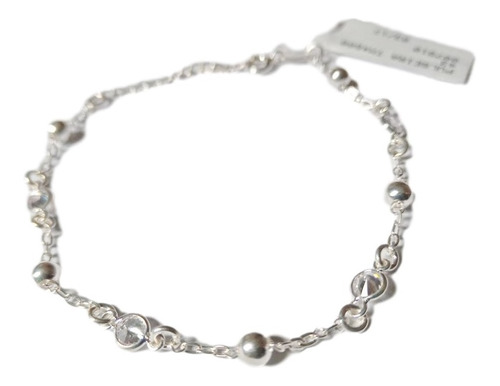 Pulseira De Prata 925 Bolinhas Pedras Debutantes Maravilhosa