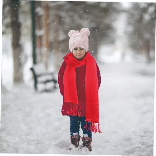 Bufanda Imitación Cachemira For Niños En Invierno Tipo Chal