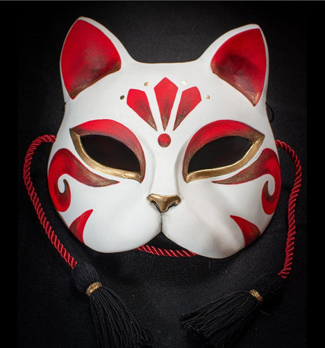 Máscara Sculpture Mask Neko Gato Decorativa