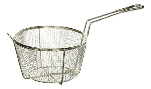 Winco Steel Round Wire Fry Basket, 8-inch, Medium, Nickel,si