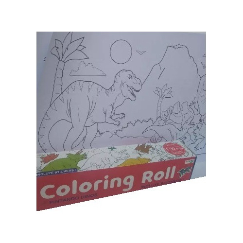 Coloring Roll Pinta 3 Laminas + Stickers Didactikids
