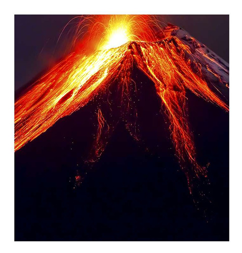 Vinilo 30x30cm Volcanes Erupcion Naturaleza Imponente