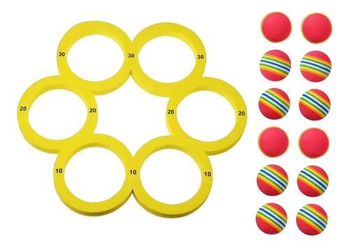 Juego De Lanzamiento Para Piscina Con Puntuación Y 12 Bolas