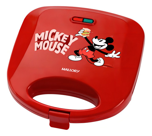 Sandwichera Disney Mallory Mickey Mouse con divertidos platos, color rojo