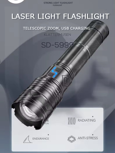 Lanterna Shark Led M77 Laser Sd 5999 Original 2400mah 100w