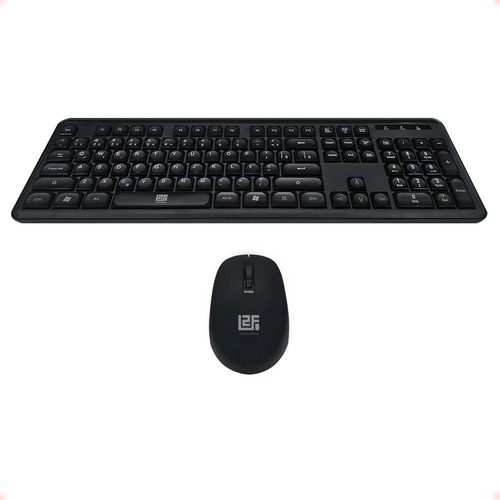 Kit Teclado E Mouse L2f Combo Sem Fio Conexão Usb Cor Preto