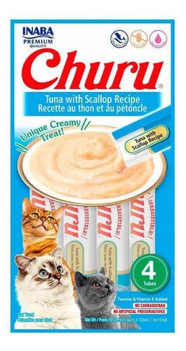 Inaba® Churu Atún Para Gatos 4 Tubos 56grs